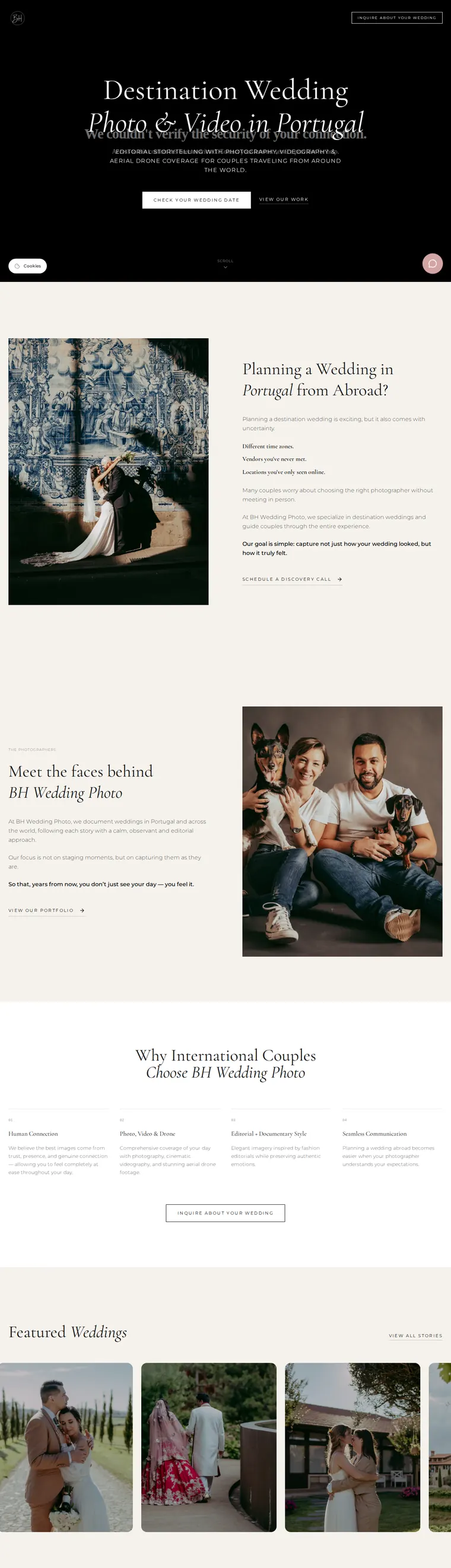 Landing page Destination Wedding da BH Wedding Photo